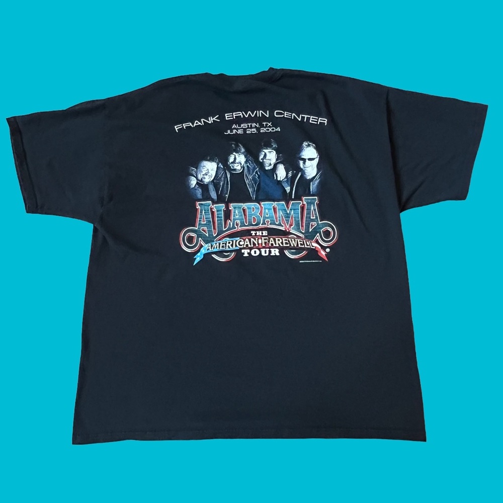 Vintage Alabama The American Farewell Tour 2004 Graphic T-Shirt Black Men Sz 2XL